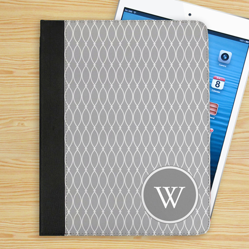 Graues Monogramm Barcelona iPad Folio Case Personalisieren