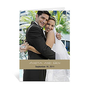 Zeitlsoe Hochzeitskarte, Hochformat 12,7 cm x 17,8 cm, Doppelkarte Gold, lässig