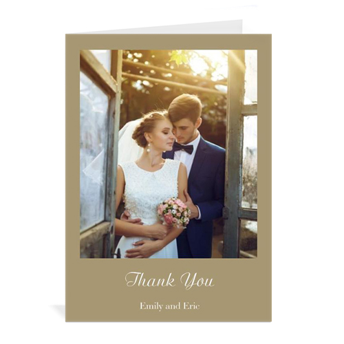 Zeitlose Hochzeitskarte, Hochformat 12,7 cm x 17,8 cm, Doppelkarte Gold